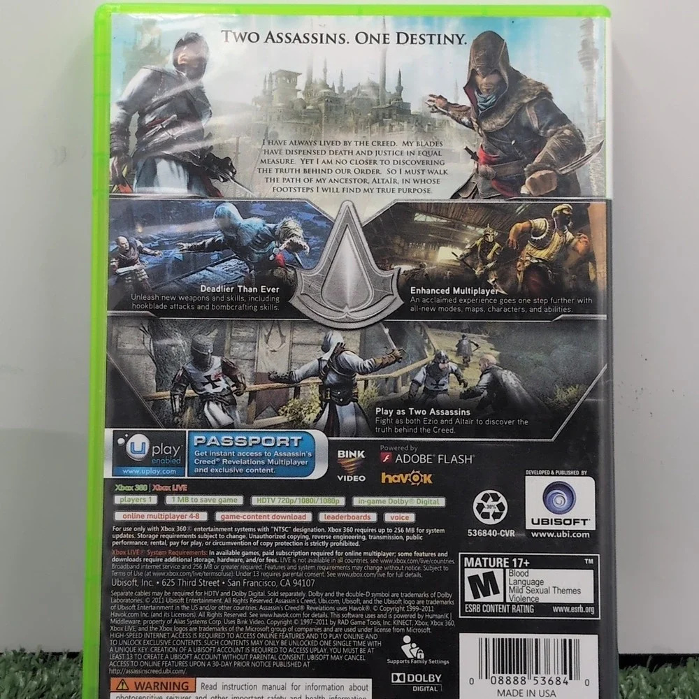 Assassins Creed Revelations for Microsoft Xbox 360‎ Action Video Game w/ Manuals